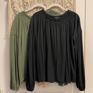 2 Banana Republic Cotton Balloon Sleeve Tops